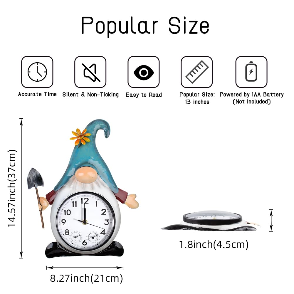 HOBYLUBY Gnome clock displays thermometer and hygrometer at a glance