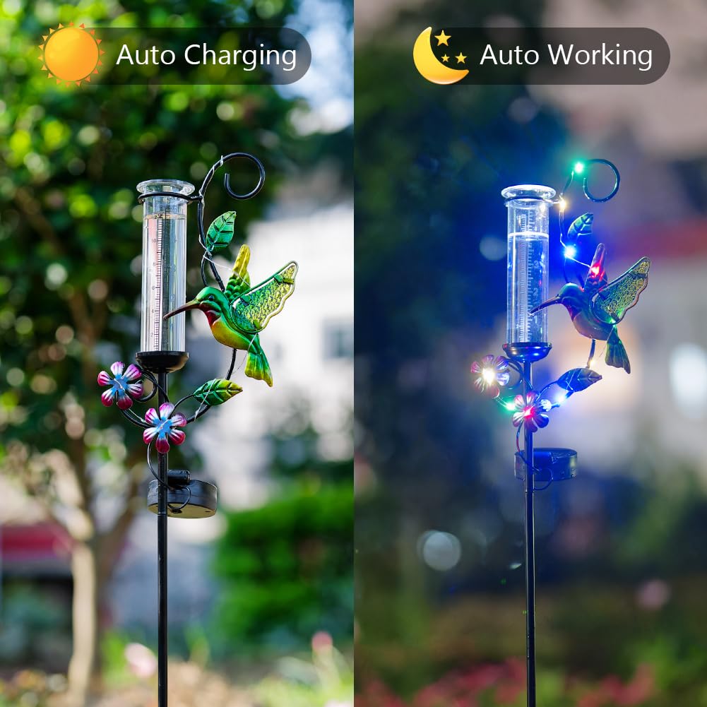 HOBYLUBY metal hummingbird stand provides sturdy garden display.