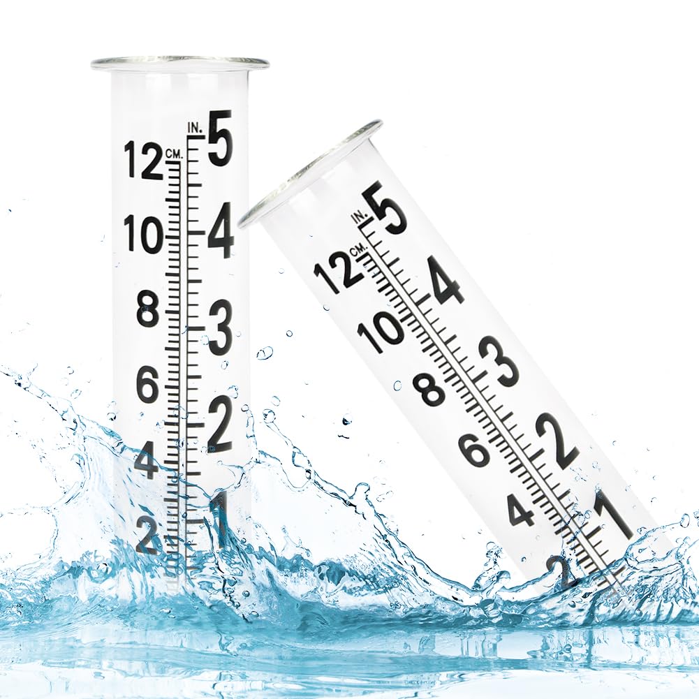 HOBYLUBY rain gauge records rainfall to help water plants effectively.