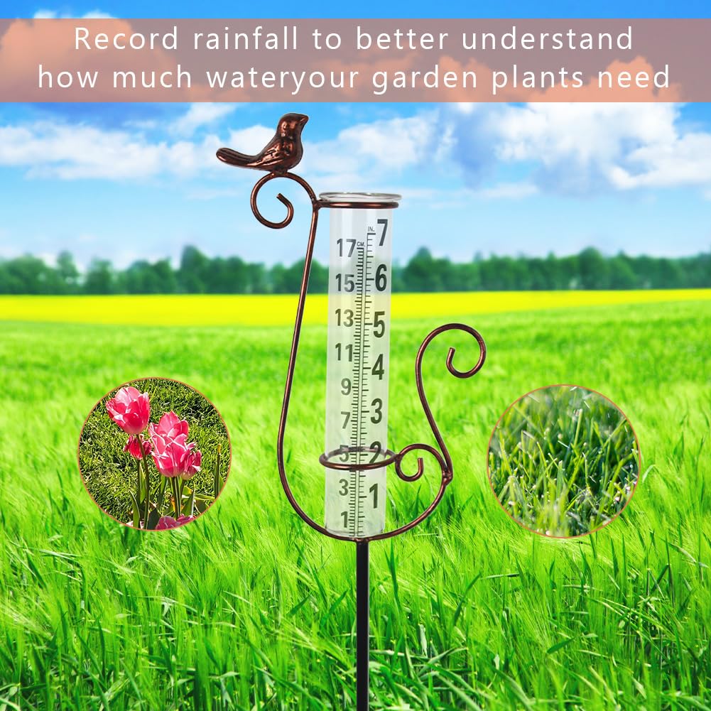 HOBYLUBY cardinal-inspired design accentuates outdoor spaces while providing rainfall data.