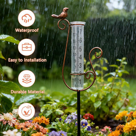 HOBYLUBY rain gauge ideal for yard, garden, and lawn monitoring of precipitation.