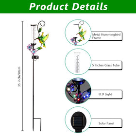 HOBYLUBY solar LED rain gauge lights up gardens at night.