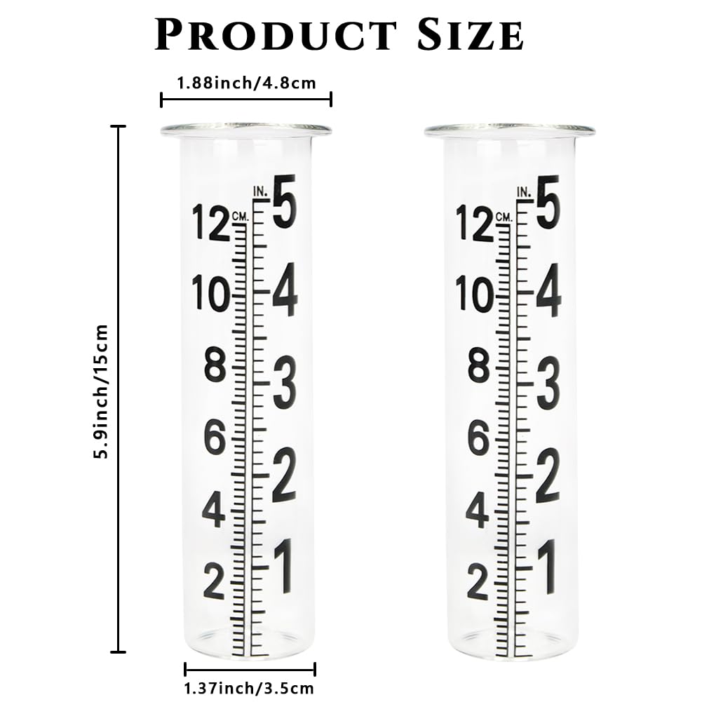HOBYLUBY solar rain gauge glass tube glows at night for ambient lighting.