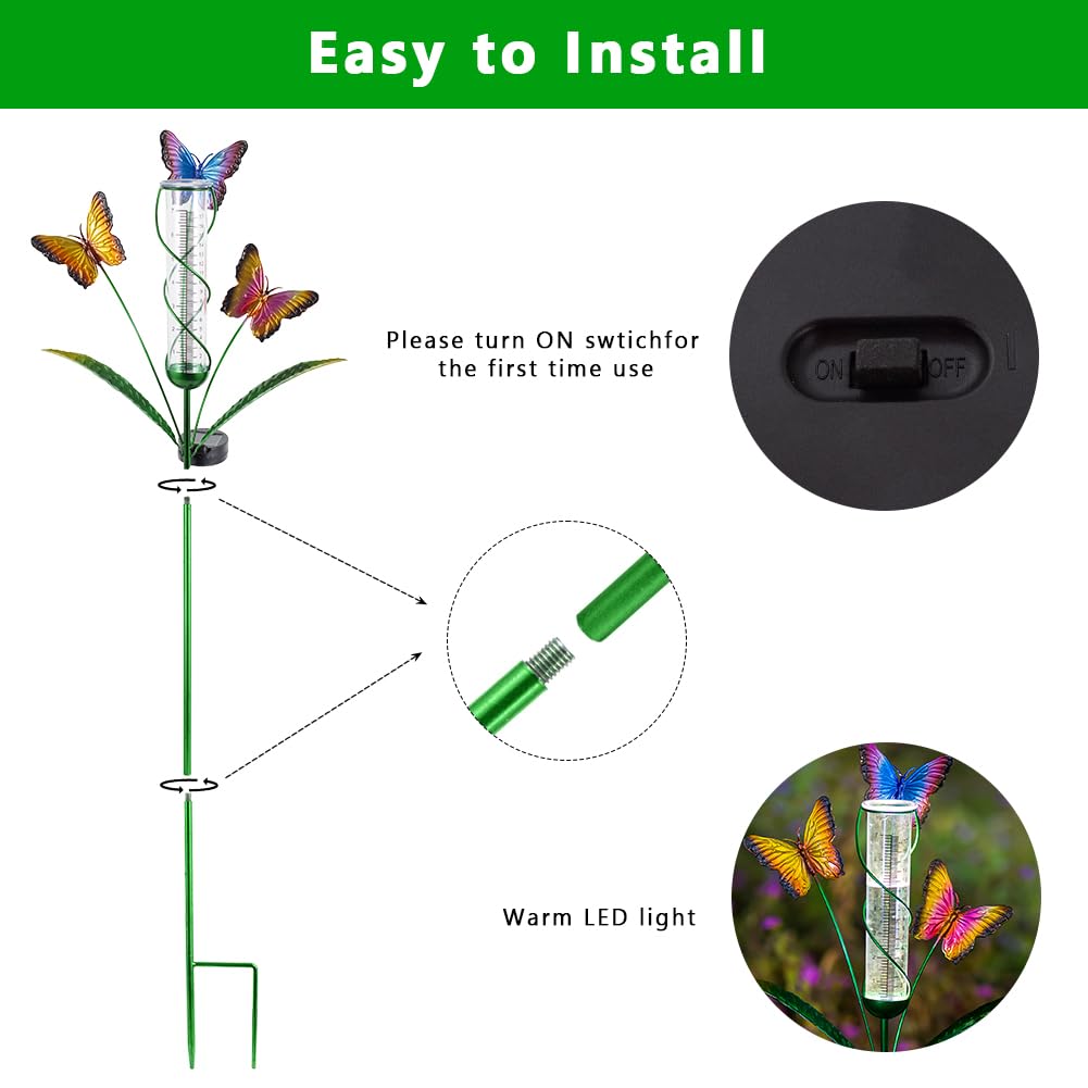 Rain gauge placed on yard or patio as decorative weather tool