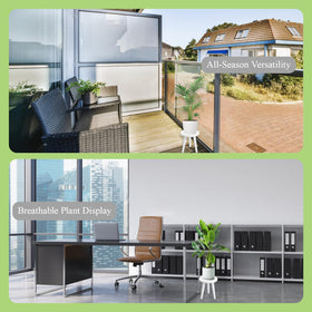 Hoceium compact stand highlights round top and space-saving form.