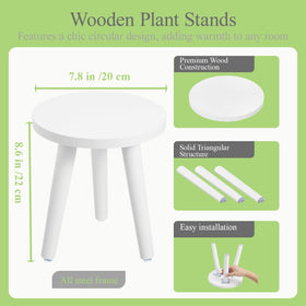 Hoceium wooden planter stand in mid-century style complements decor.