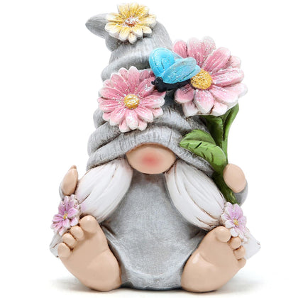 Hodao flower gnomes baby figurine for home and garden decor