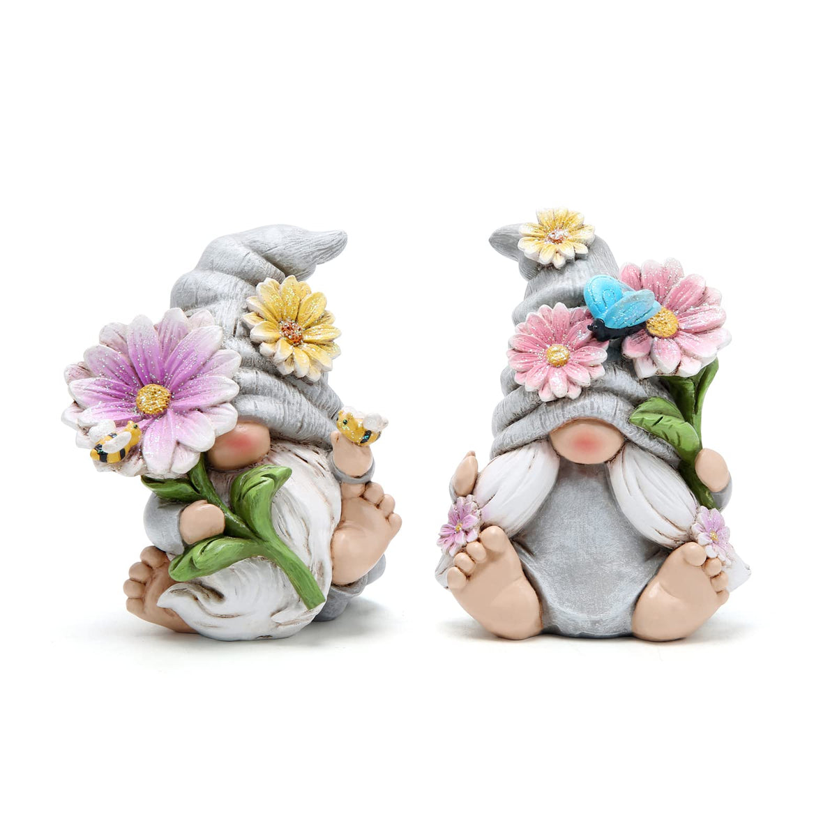 Hodao spring gnomes: baby with flowers brightens garden spaces.