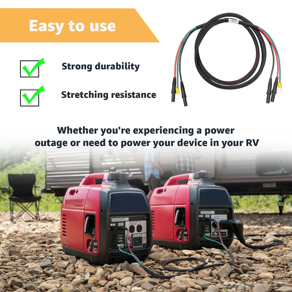 Hodeoo HPK123HI durable parallel cable with lifetime support for generators