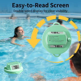 HODIK digital pool thermometer with angled display reduces glare.