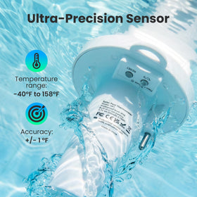 HODIK IPX8 waterproof thermometer floats reliably for pools, hot tubs, and ponds.