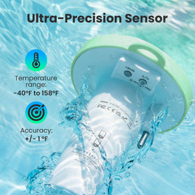 HODIK IPX8 waterproof thermometer suited for pools, hot tubs, and ponds.