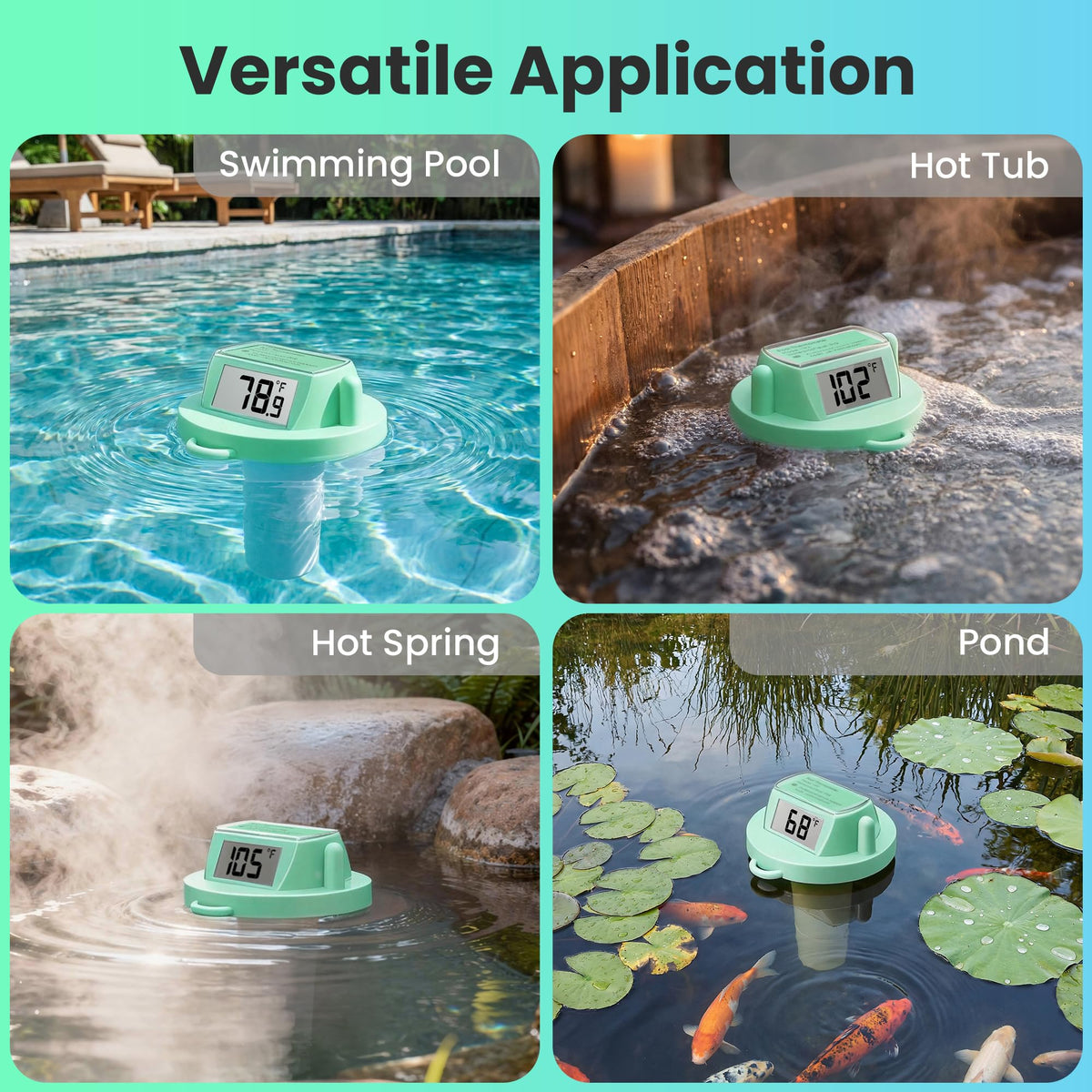 HODIK ABS-sealed thermometer withstands constant submersion and daily pool use.