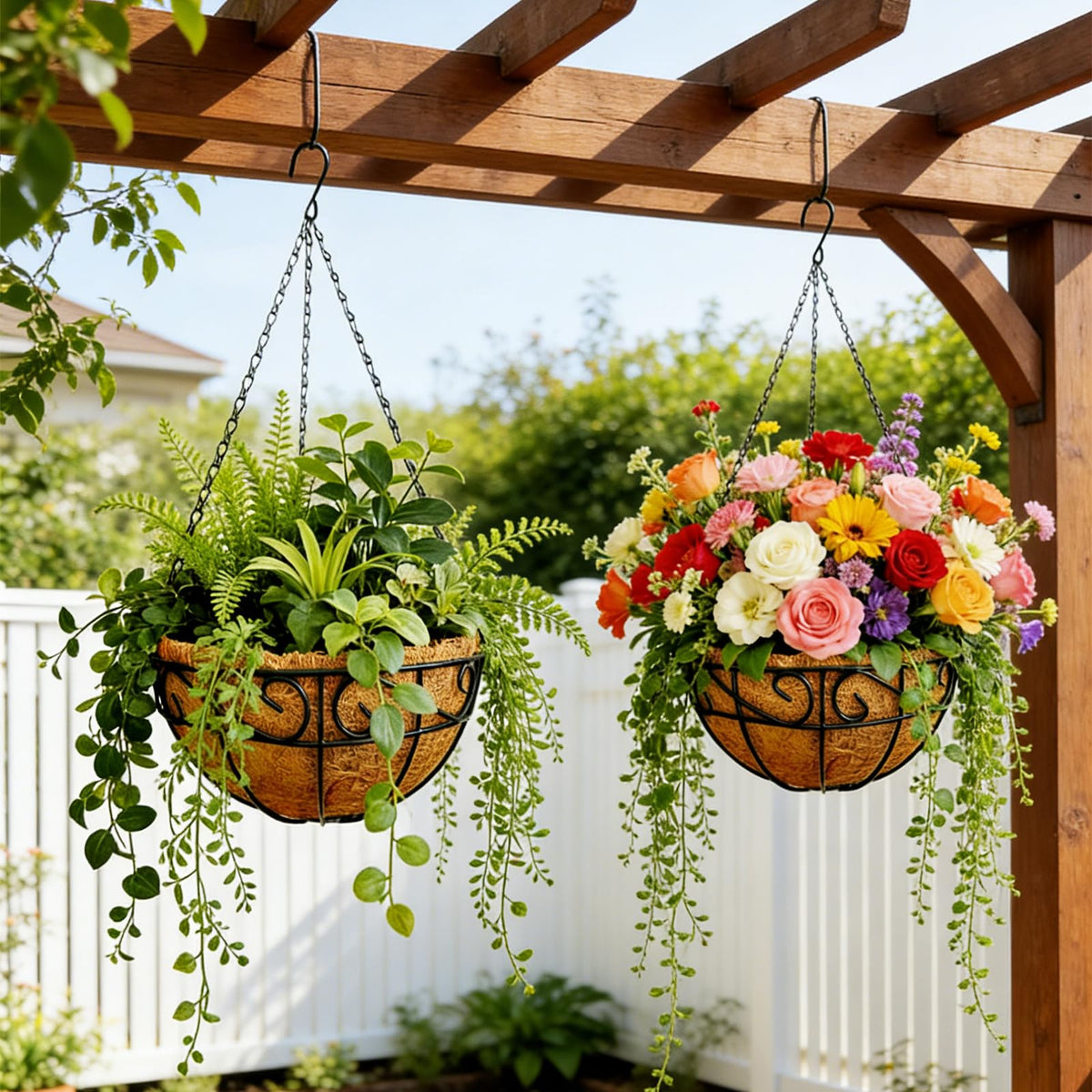 hodooly hanging basket black design complements porch and patio decor