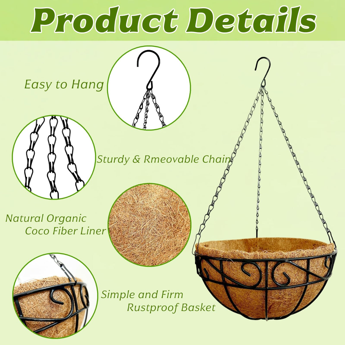 hodooly hanging basket coco liner promotes moisture retention for healthy roots