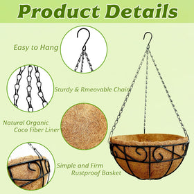 hodooly hanging basket coco liner promotes moisture retention for healthy roots