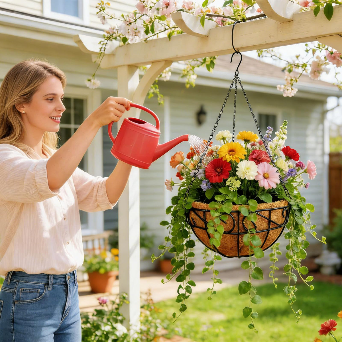 hodooly hanging basket suits moss, succulents, and flowering plants