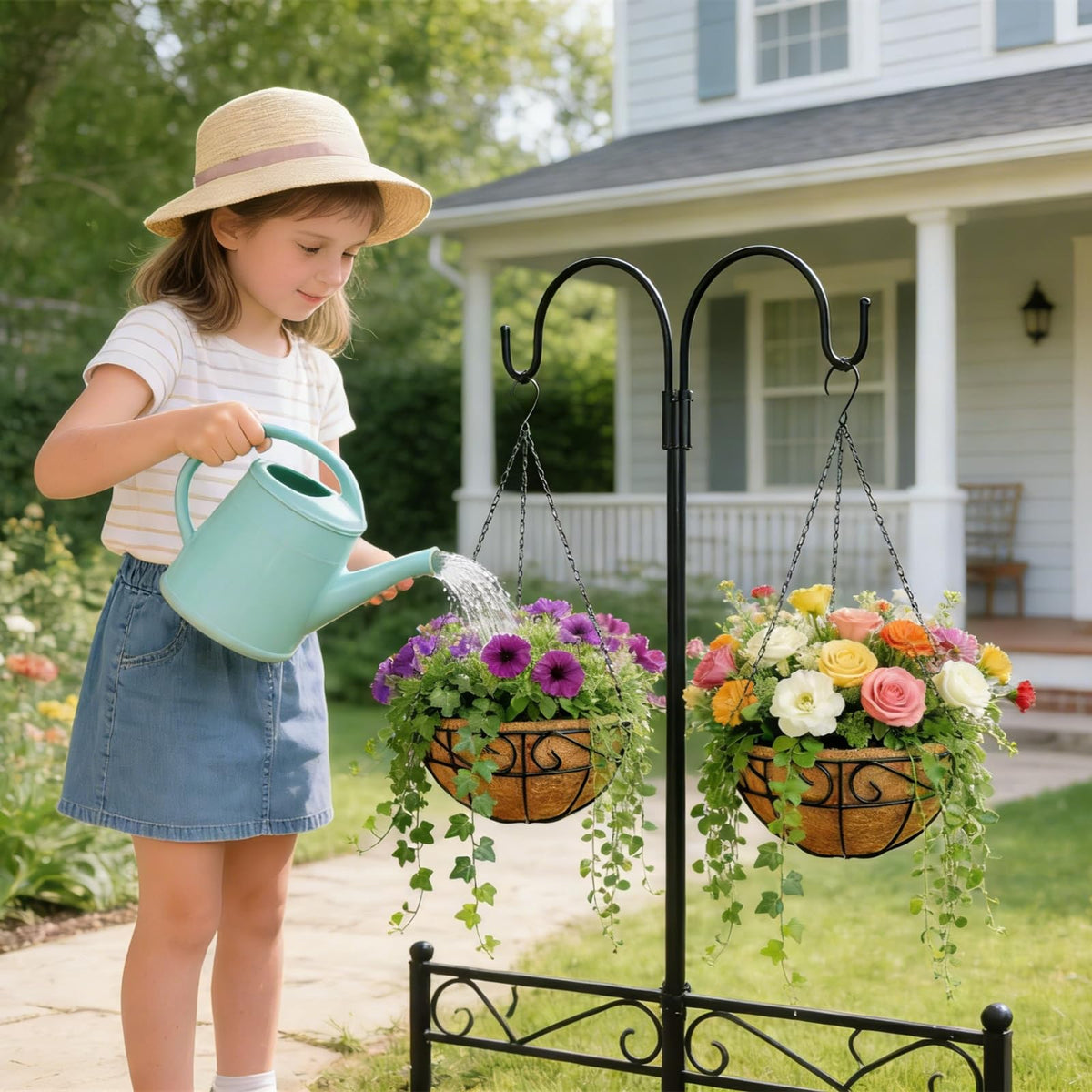 hodooly hanging basket ideal for porches and balconies with easy positioning