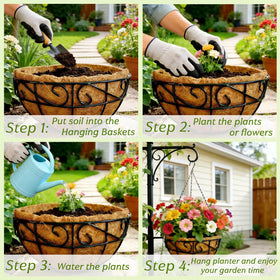 hodooly hanging basket sturdy rust-resistant design withstands outdoor conditions
