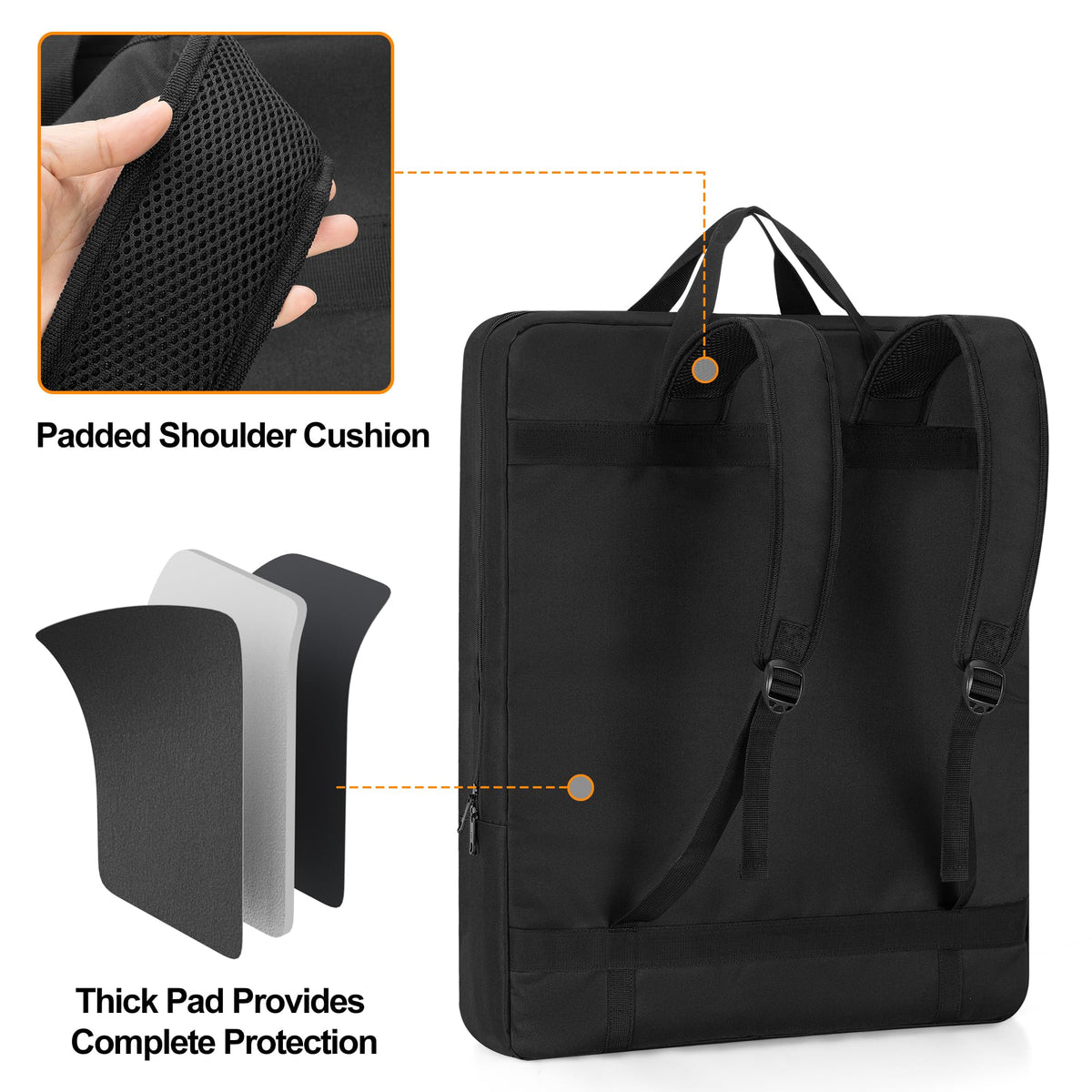 HODRANT adjustable padded shoulder straps reduce shoulder fatigue on extended carries.