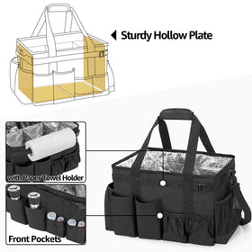 HODRANT grill tools bag with side mesh pockets for plates and detergents.