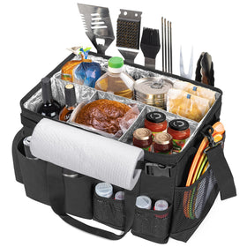 HODRANT large grill utensil caddy with paper towel holder for organized outdoor cooking.