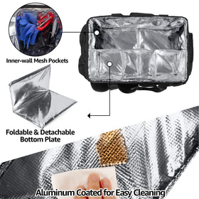 HODRANT outdoor picnic bag organizer with front pockets for spices and condiments.
