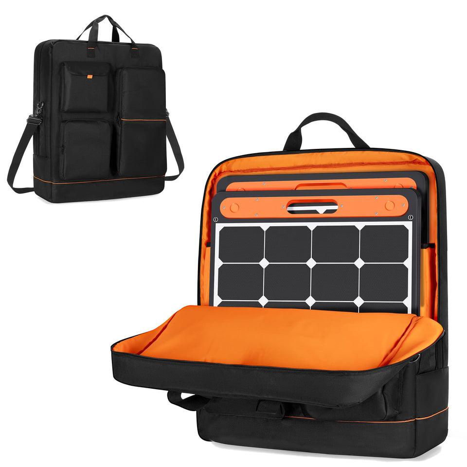 HODRANT solar panel storage bag with bright lining open view for quick item retrieval