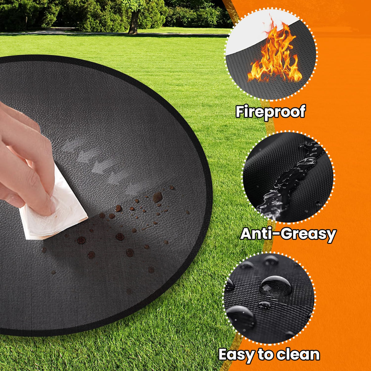 Hodufy fire pit mat lab-tested durability for outdoor use