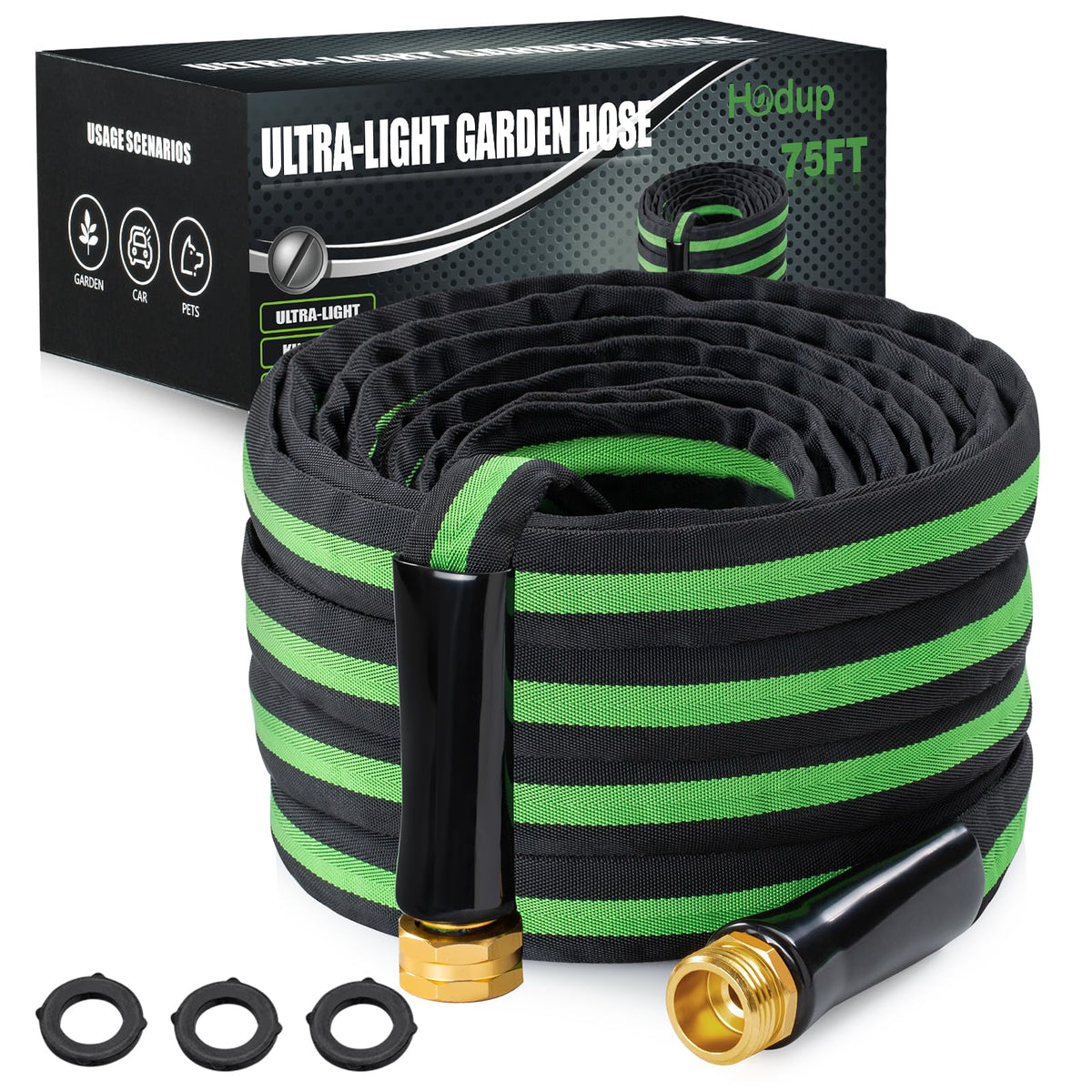 HODUP 75ft lightweight garden hose ready for easy maneuvering and flexible watering