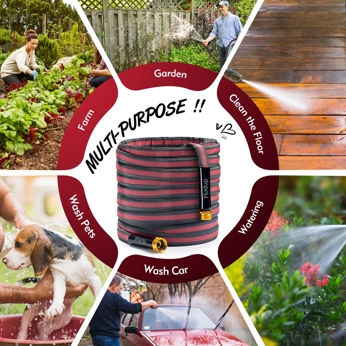 HODUP garden hose compact storage helps tidy sheds and reels