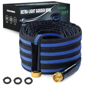 HODUP ultra-lightweight 25ft garden hose for easy yard portability.