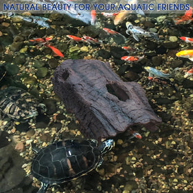 Hoeine fish cave serves as a natural focal point in outdoor ponds.