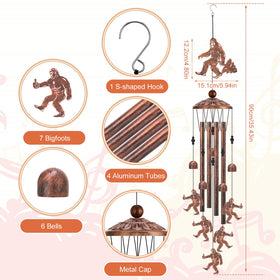 Hoemwarm Bigfoot wind chimes bronze tubes create a deep forest tone.