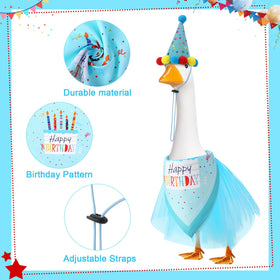 Hoemwarm blue tutu skirt enhances outdoor birthday display