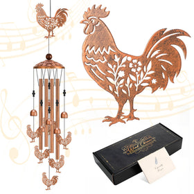 Hoemwarm wind chime top chicken enhances outdoor decor and ambience