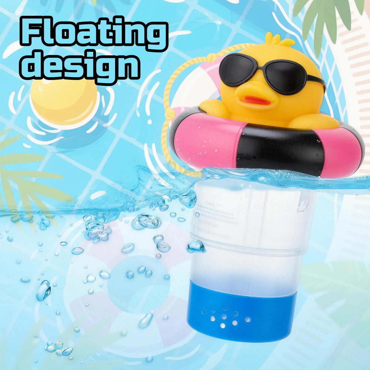Hoemwarm Duck Chlorine Floater bright pink design enhances visibility in water.