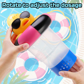 Hoemwarm Duck Chlorine Floater stores up to four tablets for extended use.