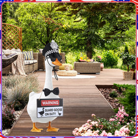 Hoemwarm police goose outfits offer quick, removable decoration for seasonal displays.
