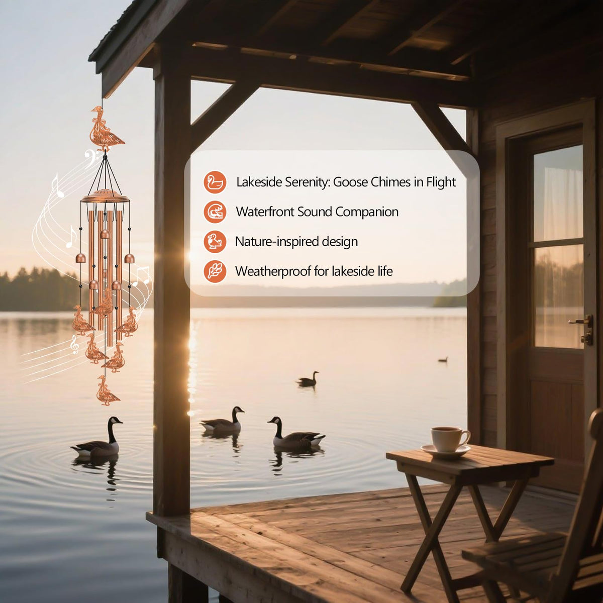 Hoemwarm chime includes a decorative metal cap for vintage farmhouse appeal