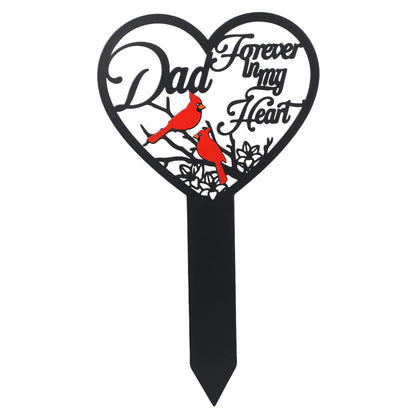Hoemwarm heart-shaped memorial marker for dad with durable metal stake.