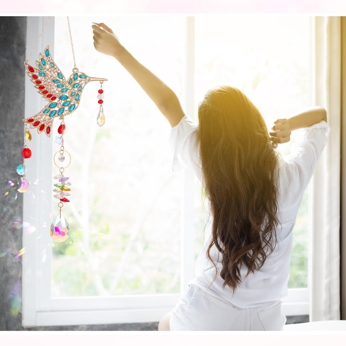 Garden-ready Hoemwarm hummingbird sun catcher adds sparkle outdoors