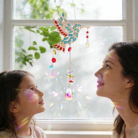 Indoor or outdoor display Hoemwarm sun catcher with gold finish