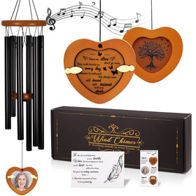 Hoemwarm personalized memorial wind chime with photo frame to display a cherished memory.
