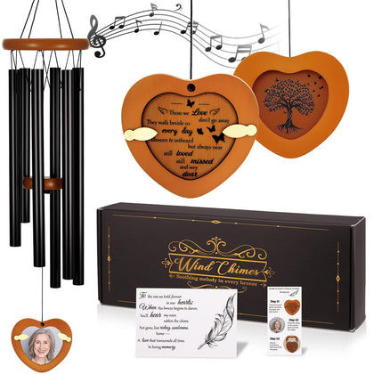 Hoemwarm personalized memorial wind chime with photo frame to display a cherished memory.