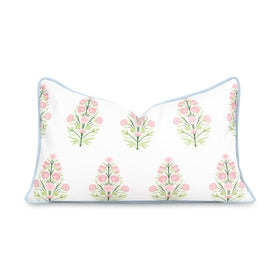 Hofdeco Premium coastal-patio-pillow-cover-12x20 with floral pattern for outdoor seating.