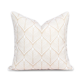 Hofdeco Premium coastal pillow cover front view with geometric leaf print for outdoor décor.