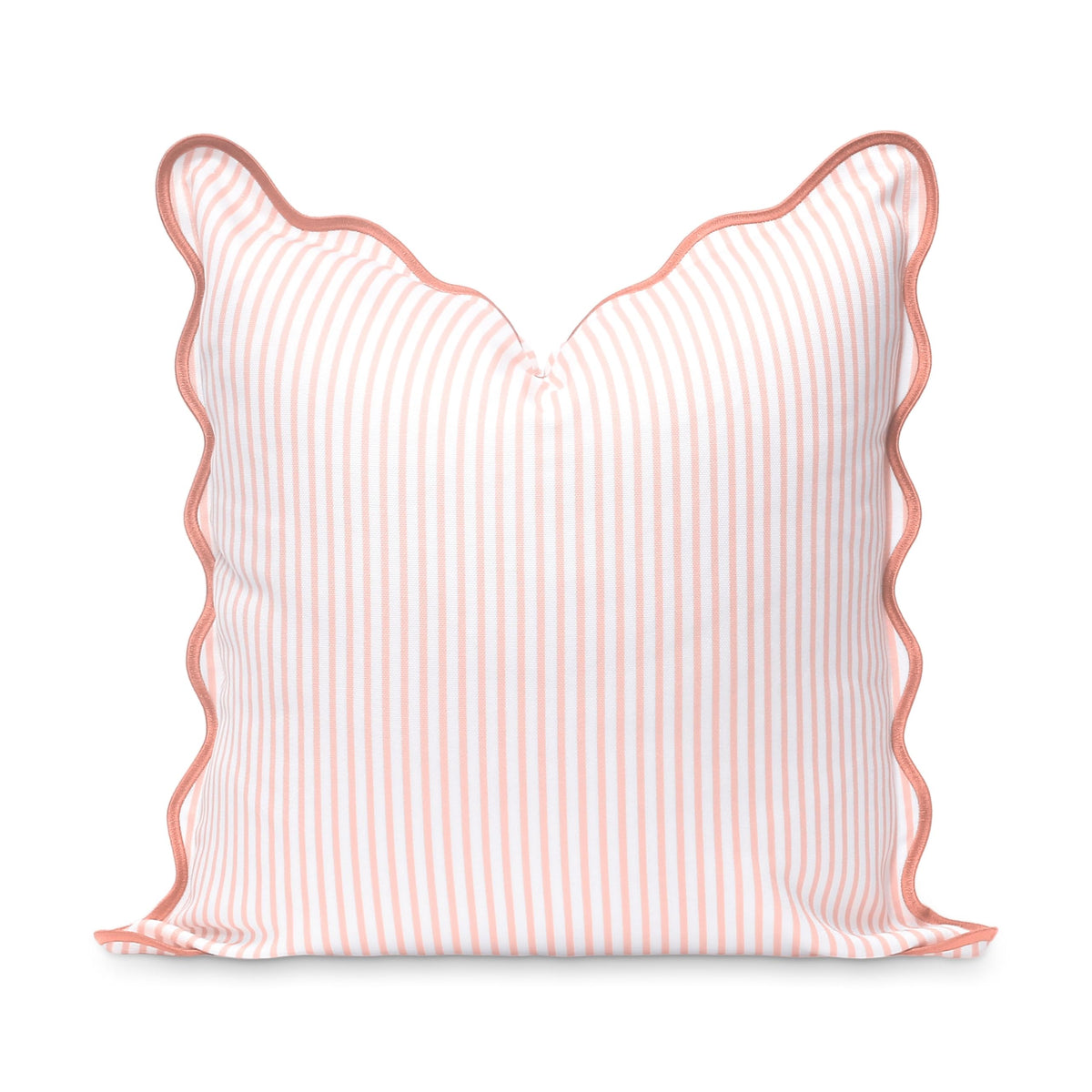 Hofdeco Premium coastal pillow cover front and back in blush pink stripes for indoor and outdoor use