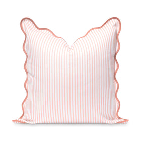 Hofdeco Premium coastal pillow cover front and back in blush pink stripes for indoor and outdoor use