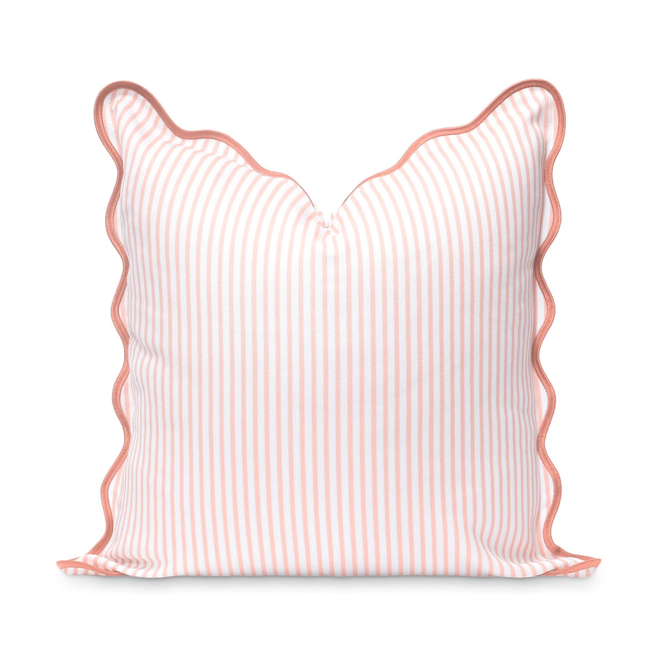 Hofdeco Premium coastal pillow cover front and back in blush pink stripes for indoor and outdoor use